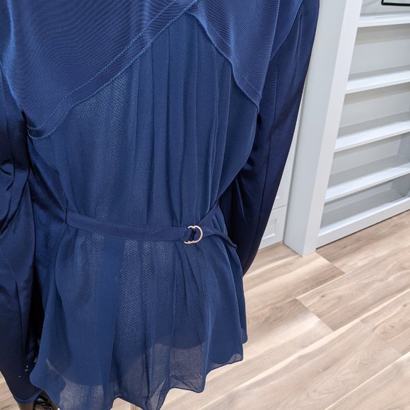 NWOT VINTAGE DESIGNER MARISFROLG NAVY BLAZER W/ LACE BACK - Picture 4 of 5